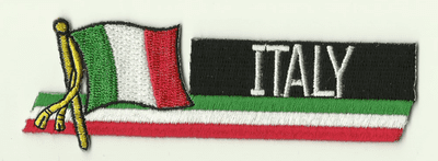 Italy Embroidered Flag Patch, style 01.