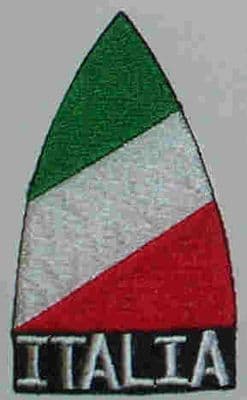 Italy Embroidered Flag Patch, style 02.