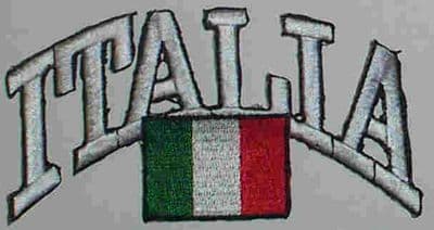 Italy Embroidered Flag Patch, style 03.