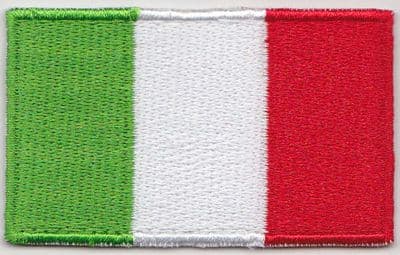 Italy Embroidered Flag Patch, style 04.