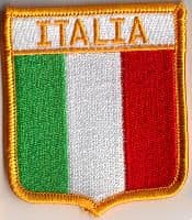 Italy Embroidered Flag Patch, style 06.