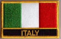 Italy Embroidered Flag Patch, style 09.