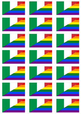 Italy Gay Pride Flag Stickers - 21 per sheet
