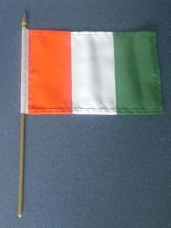 Ivory Coast Country Hand Flag - Medium (stitched).