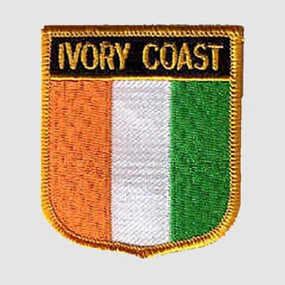 Ivory Coast Embroidered Flag Patch, style 07.