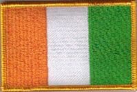 Ivory Coast Embroidered Flag Patch, style 08.