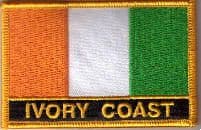 Ivory Coast Embroidered Flag Patch, style 09.
