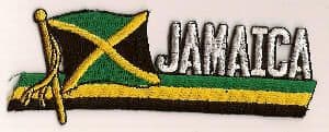 Jamaica Embroidered Flag Patch, style 01.