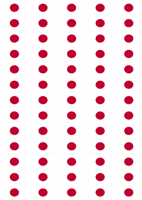 Japan Flag Stickers - 65 per sheet