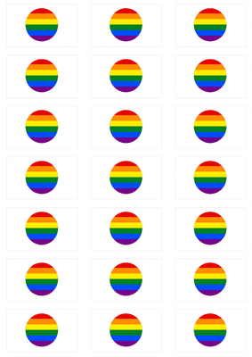 Japan Gay Pride Flag Stickers - 21 per sheet