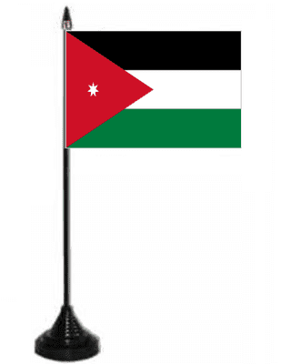 Jordan Desk / Table Flag with plastic stand and base.