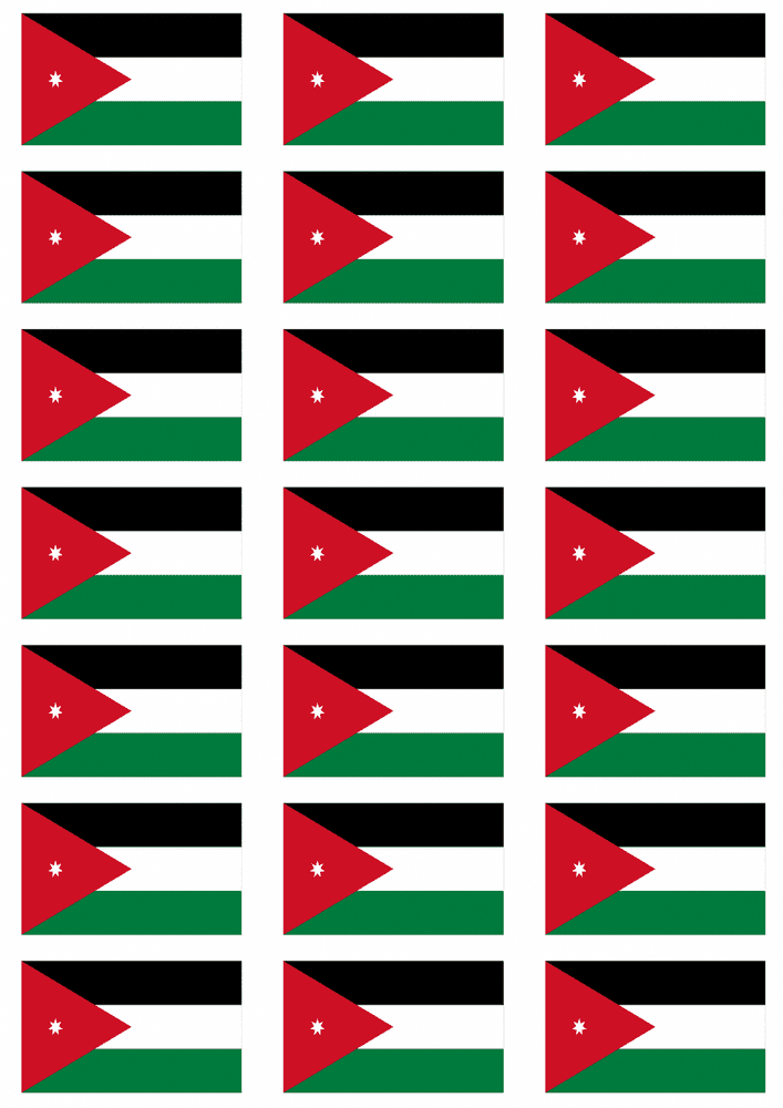Jordan Flag Stickers - 21 per sheet