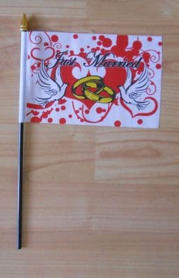 Just Married Hand Flag - Small.