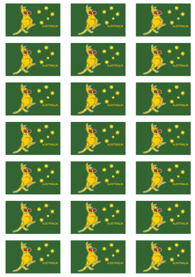 Kangaroo Stickers - 21 per sheet