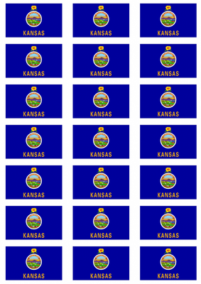 Kansas Flag Stickers - 21 per sheet
