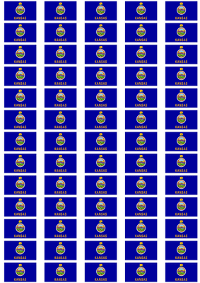 Kansas Flag Stickers - 65 per sheet