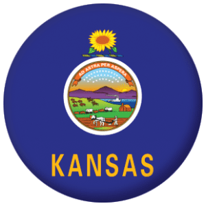 Kansas State Flag 58mm Button Badge