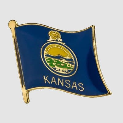 Kansas US State Flag Enamel Pin Badge - small