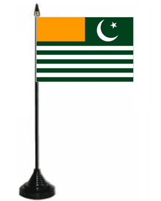 Kashmir Desk / Table Flag with plastic stand and base.