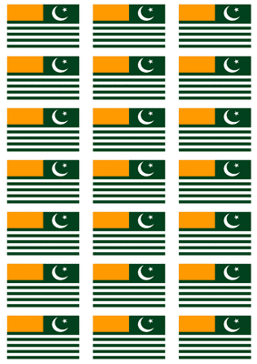 Kashmir Flag Stickers - 21 per sheet