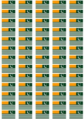Kashmir Flag Stickers - 65 per sheet