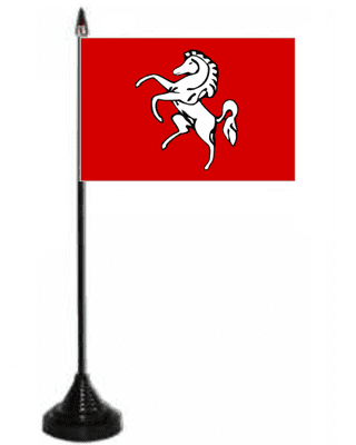 Kent Desk / Table Flag with plastic stand and base.