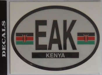 Kenya Country Flag Oval Decal.