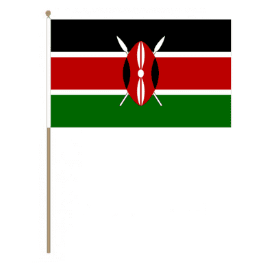 Kenya Country Hand Flag - Large.