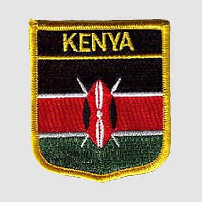 Kenya Embroidered Flag Patch, style 07.