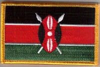 Kenya Embroidered Flag Patch, style 08.