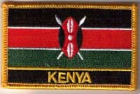 Kenya Embroidered Flag Patch, style 09.