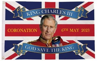 King Charles III Coronation Large Flag (GSTK A) - 3' x 2'