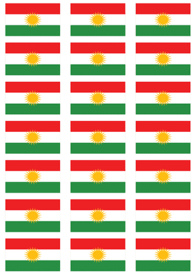 Kurdistan Flag Stickers - 21 per sheet