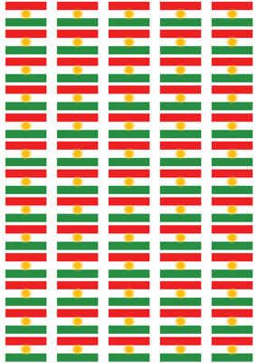 Kurdistan Flag Stickers - 65 per sheet