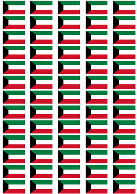 Kuwait Flag Stickers - 65 per sheet