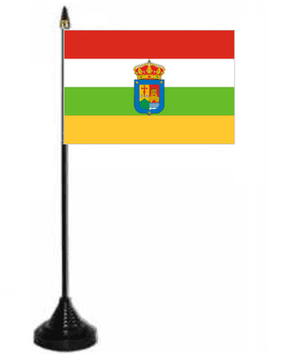 La Rioja Desk / Table Flag with plastic stand and base.