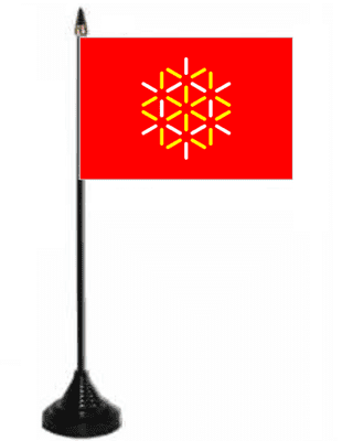 Languedoc-Roussillon Desk / Table Flag with plastic stand and base.