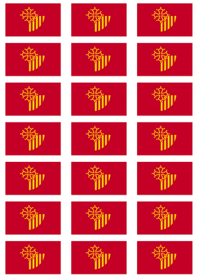 Languedoc-Roussillon Flag Stickers - 21 per sheet