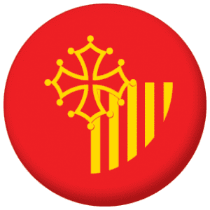 Languedoc-Roussillon Province Flag 25mm Flat Back