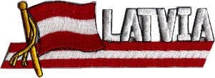 Latvia Embroidered Flag Patch, style 01.