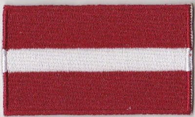 Latvia Embroidered Flag Patch, style 04.