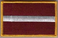 Latvia Embroidered Flag Patch, style 08.
