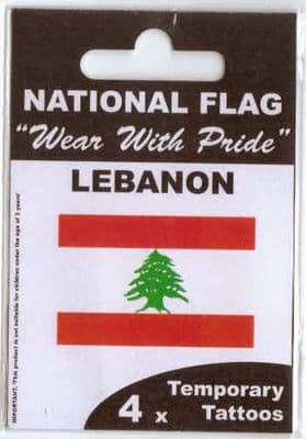 Lebanon Country Flag Tattoos.