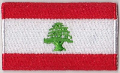 Lebanon Embroidered Flag Patch, style 04.