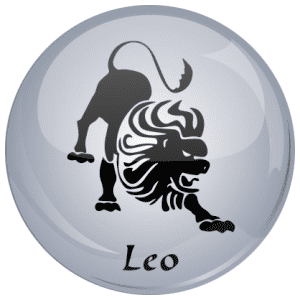 Leo Astrology Grey 58mm Fridge Magnet