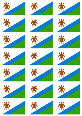 Lesotho 1987-2006 Flag Stickers - 21 per sheet