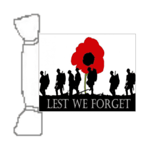 Lest We Forget Army Bunting, rectangular, 18 metre.