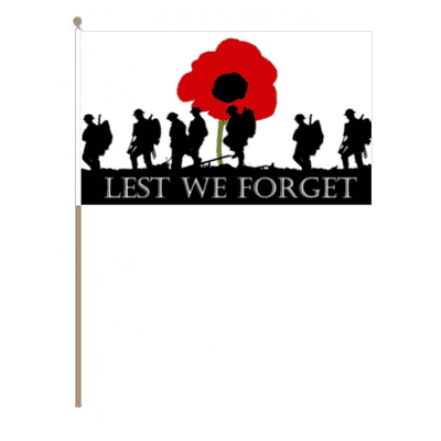 Lest We Forget Army Hand Flag - Large.