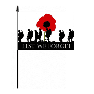 Lest We Forget Army Hand Flag - Medium.