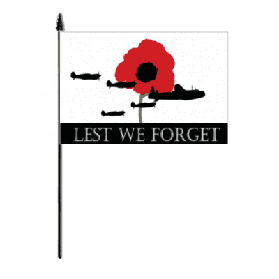Lest We Forget RAF Hand Flag - Medium